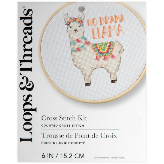 Drama Llama Counted Cross Stitch Kit by Loops &#x26; Threads&#xAE;